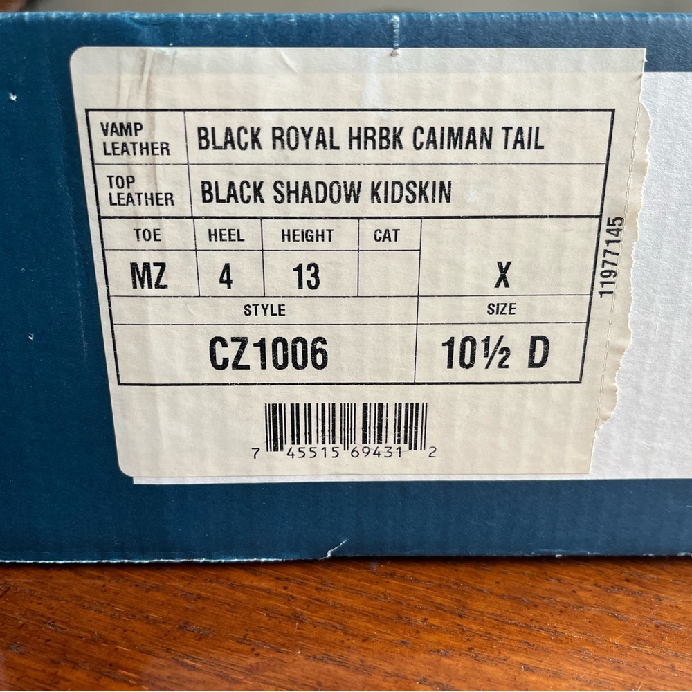 Tony Lama Black Caiman Tail Boots